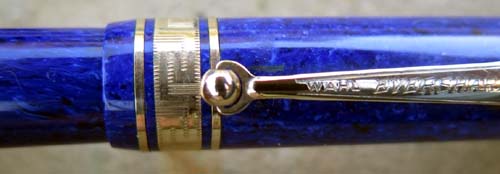 WAHL EVERSHARP GOLD SEAL DORIC OVERSIZED LAPIS FOUNTAIN PEN WITH GOLD FILLED TRIM AND ROLLER CLIP